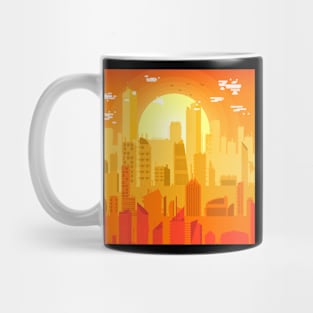 Summer sunset fullcolor city modern art Mug